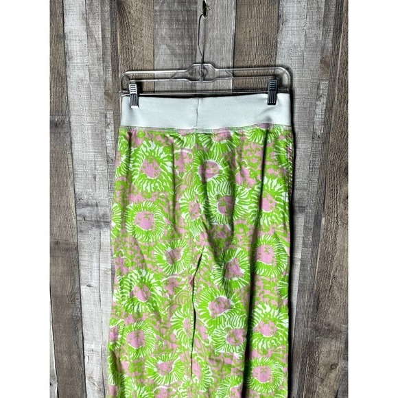 Lilly Pulitzer The Beach Sun Lions Green Pink Linen Pants XS - Picture 3 of 6